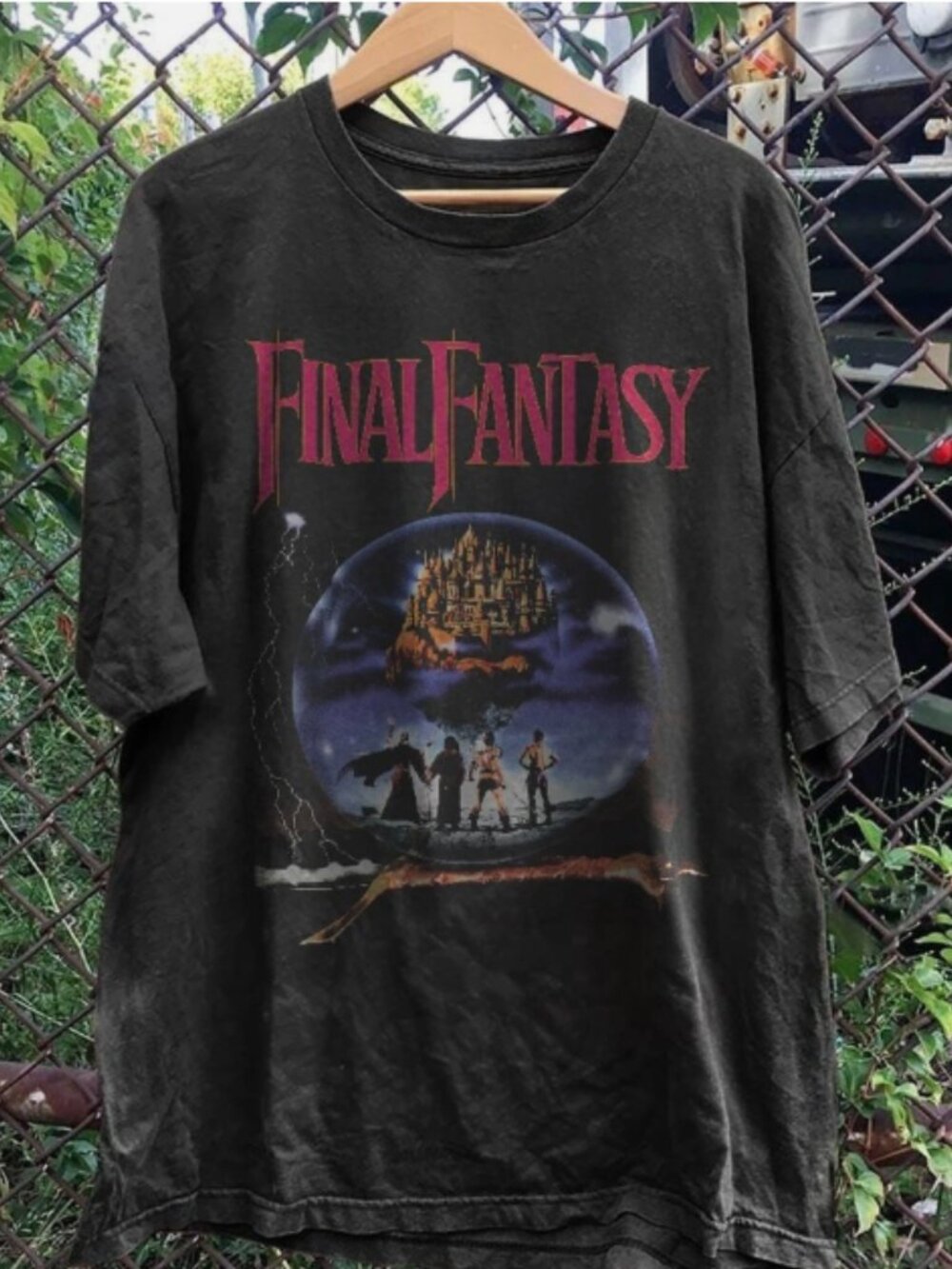 Vintage Style Final Fantasy Graphic Black T-Shirt Retro Gaming Tee